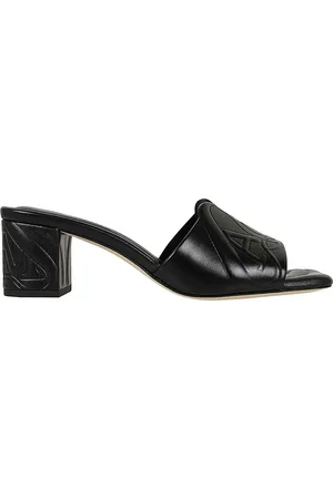 Alexander McQueen Seal Embossed Leather Mules, Brand Size 37 ( US Size 7 )
