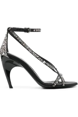 Alexander McQueen Armadillo 95 mm Twisted Satin Sandals, Brand Size 36 ( US Size 6 )