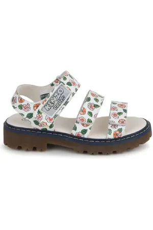 Kenzo Girls Floral Motif Logo-Patch Sandals, Brand Size 32 (1 Kids)