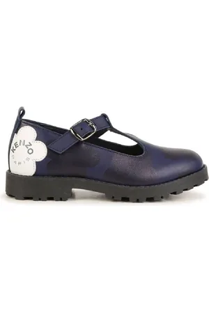 Kenzo Girls Boke Flower Leather Mary Janes, Brand Size 30 ( 13 Kids )