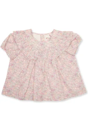 BONPOINT Girls Fosca Top With Floral Motif, Size 10Y