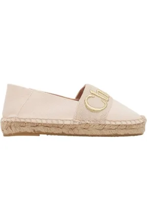 Chloé Girls Embroidered Logo Espadrilles, Brand Size 32 (1 Kids)