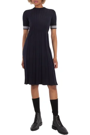 Thom Browne Ladies Cotton Pleated Cricket Striped Cable Dress, Brand Size 40 (US Size 4)