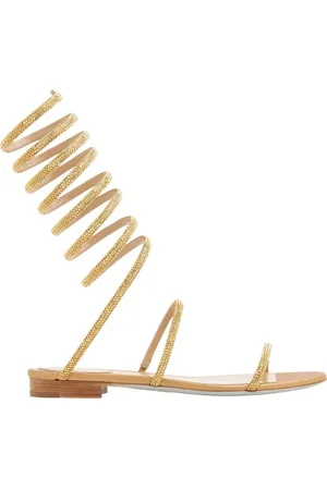 RENE CAOVILLA Supercleo Jeweled Crystal Flat Sandals, Brand Size 36 ( US Size 6 )