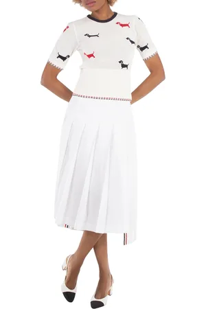 Thom Browne Hector Icon Cotton Pointelle Top, Brand Size 40 (US Size 4)