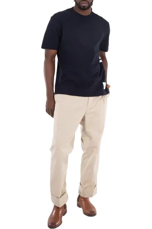 Thom Browne Mens Beige Typewriter Cloth Classic Backstrap Trouser, Brand Size 3 (Large)