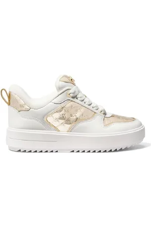 Michael Kors Rumi Embossed Logo Leather Sneakers, Brand Size 6.5 (US Size 6.5)