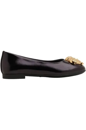 VERSACE Girls Medusa Head Leather Ballerinas, Brand Size 30 (13 Kids)