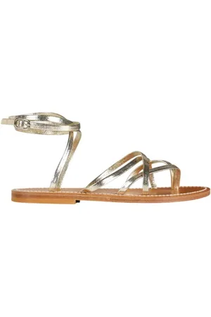 K jacques Metallic Leather Zenobie Flat Sandals, Brand Size 35 ( US Size 4.5 )