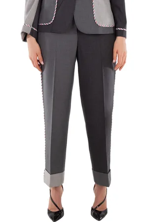 Thom Browne Two-Tone Straight Trousers, Brand Size 42 (US Size 6)