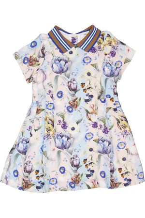 Burberry Girls Pale Cream Filippa Floral Print Linen Blend Dress, Size 2Y