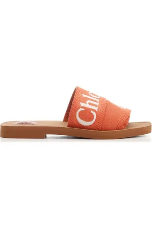 Chloé Woody Flat Sandals in Orange, Brand Size 39 ( US Size 9 )