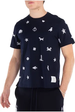 Thom Browne Mens Jersey Nautical Short Sleeve Tee, Brand Size 1 (Small)