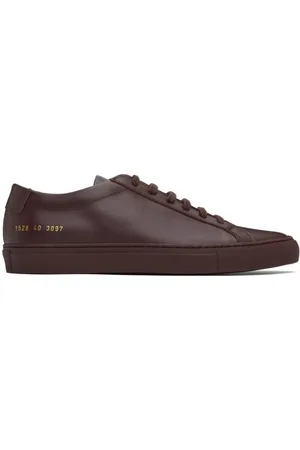 COMMON PROJECTS Burgundy Achilles Low-Top Sneakers, Brand Size 42 ( US Size 9 )