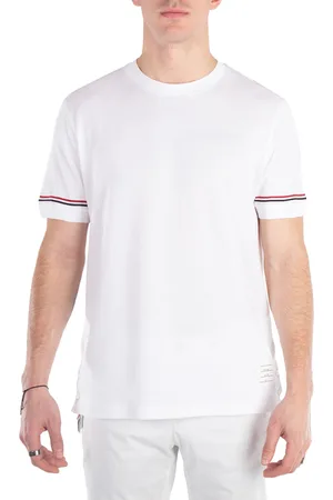 Thom Browne Lightweight Striped Cuff Cotton T-Shirt, Brand Size 1 (Small)