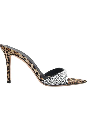 Giuseppe Zanotti Intriigo Leo Rhinestone Mules, Brand Size 35 ( US Size 5 )