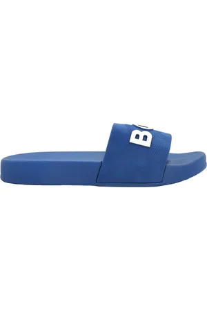 HUGO BOSS Kids Contrast Logo Slides, Brand Size 30 (13 Kids)
