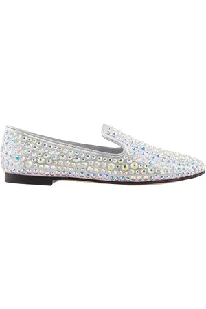 Giuseppe Zanotti Rhinestone Embellised Loafers, Brand Size 37 ( US Size 7 )