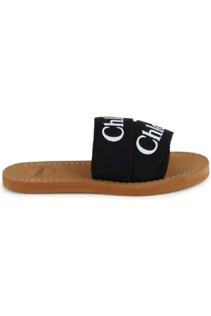 Chloé Kids Logo-Print Flat Sandals, Brand Size 32 (13.5 Kids)