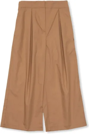 Burberry Kids EKD Pleated Wide-Leg Cotton Trousers, Size 10Y