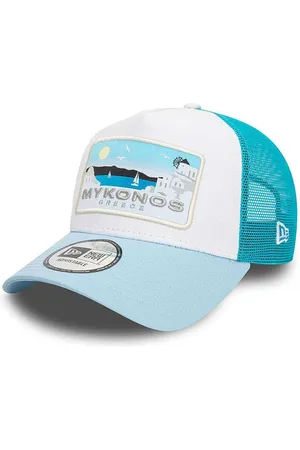 New Era Summer Mykonos Pastel Blue A-Frame Trucker Cap