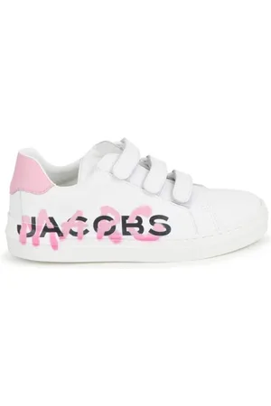 Marc Jacobs Girls Velcro Straps Logo Sneakers, Brand Size 33 (2 Kids)