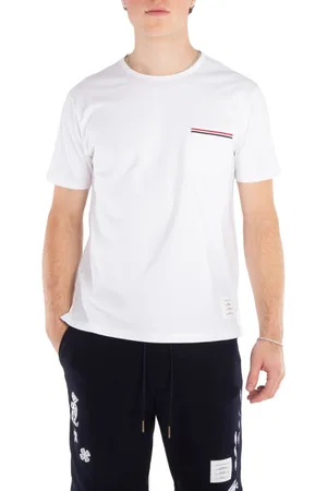 Thom Browne Mens White Jersey Pocket T-Shirt, Brand Size 1 (Small)