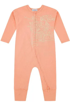 Burberry Equestrian Knight Long Sleeve Jumpsuit Set, Size 18M