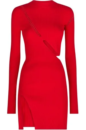 The Attico Cut-Out Detail Long Sleeve Mini Dress, Brand Size 36 ( US Size 2 )