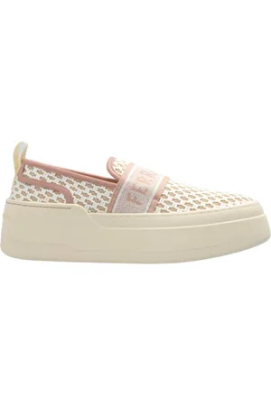 Salvatore Ferragamo Logo Jacquard Platform Slip On Sneakers, Size 8.5