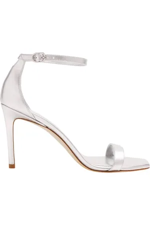Stuart Weitzman Nunakedcurve 85 Leather Sandals, Brand Size 39 ( US Size 8.5 )