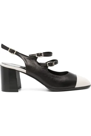 Carel Ladies Black / Beige Block Heel Sandals, Brand Size 39 ( US Size 8 )