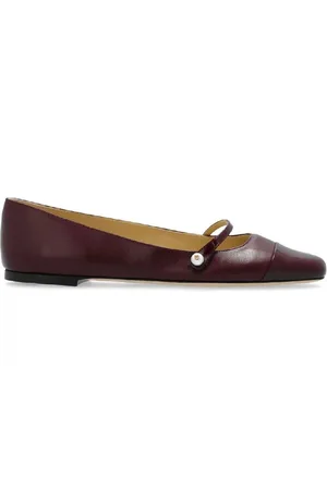 Jimmy Choo Elisa Ballerina Leather Flats, Brand Size 35 (US Size 5)
