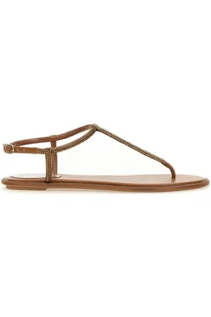RENE CAOVILLA Diana Crystal Flat Sandals, Brand Size 35 ( US Size 5 )