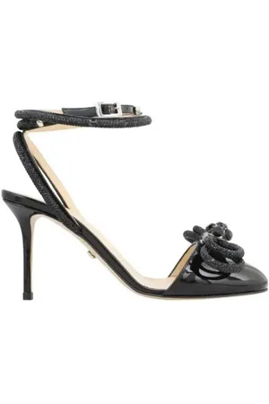 Mach & Mach Double Bow Strass Patent Leather Sandals, Brand Size 37 ( US Size 7 )