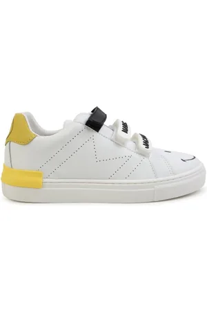 Marc Jacobs Kids Velcro Leather Smiley Sneakers, Brand Size 33 (2 Kids)
