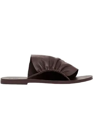St Agni Gathered Leather Slides, Brand Size 37