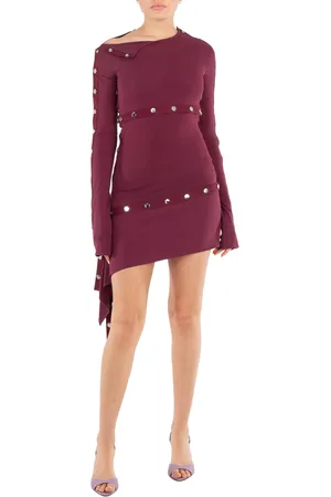 The Attico Studded Asymmetric Convertible Round Neck Dress, Brand Size 38 (US Size 4)