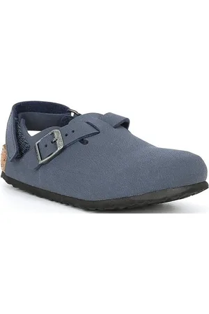 Birkenstock Kids Navy Tokio Birkibuc Clogs, Brand Size 31 (13.5 Big Kids)