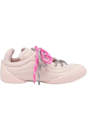 Alexander McQueen Ladies Pinkish Crackled Leather Flexion Sneakers, Brand Size 36 ( US Size 6 )