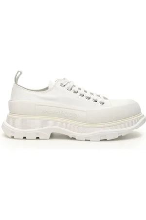 Alexander McQueen Ladies White/White Tread Slick Lace Up Boots, Brand Size 37 ( US Size 7 )