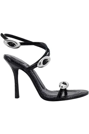 Alexander Wang Dome 105 Strappy Leather Sandals, Brand Size 37 ( US Size 7 )