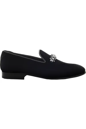 Jimmy Choo Black Thame Crystal-Embellished Loafers, Brand Size 42 ( US Size 9 )
