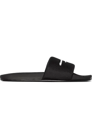 Alexander Wang Logo-Print Flat Slides, Brand Size 35 ( US Size 5 )