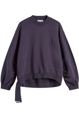 The Attico Logo Embossed Crewneck Fleece Sweatshirt, Brand Size 38 ( US Size 4 )