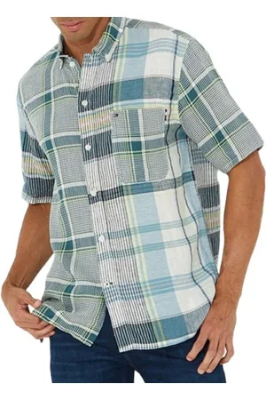 Tommy Hilfiger Madras Checkered Short Sleeves Shirt, Size Medium