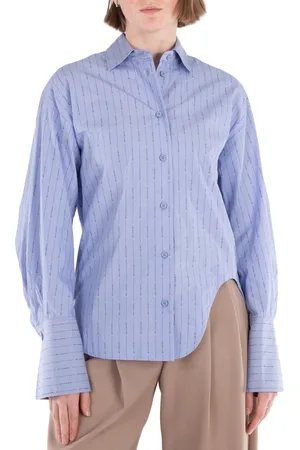 The Attico Eliza Logo Poplin Shirt, Brand Size 40 ( US Size 6 )