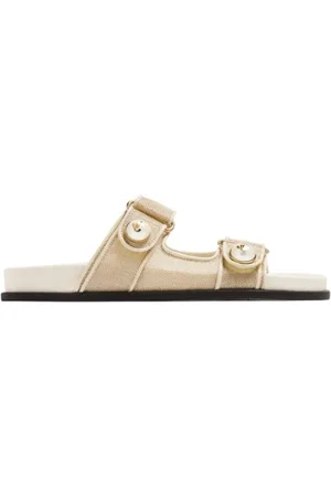 Jimmy Choo Fayence Flat Sandals, Brand Size 37 ( US Size 7 )