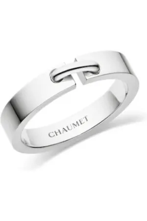 CHAUMET 18k White Gold Liens Evidence Wedding Ring, Size 51
