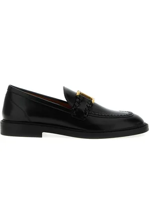 Chloé Marcie Embellished Leather Loafers, Brand Size 39 ( US Size 9 )